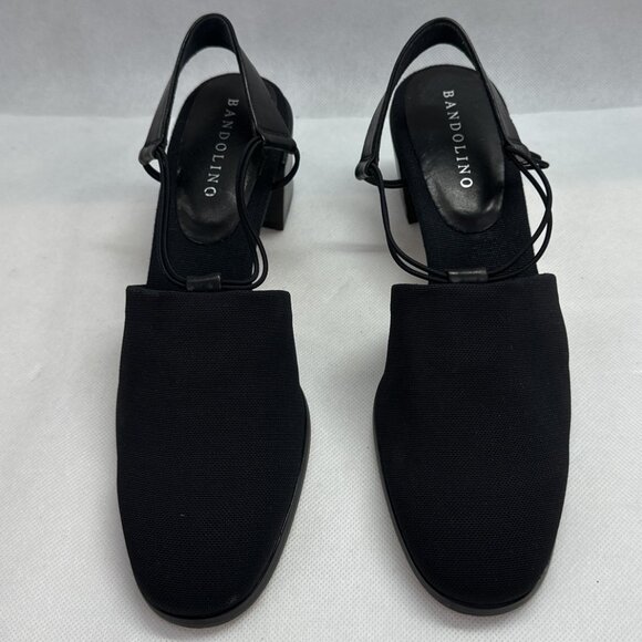 NIB Bandolino B-Ontario Black Stretch Fabric Sling-Back Heels - Picture 2 of 8